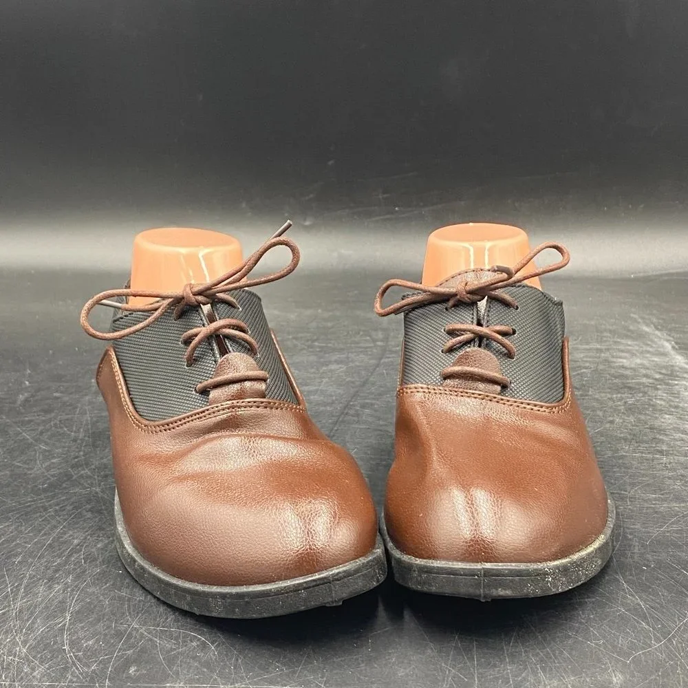 Brown Men's Classic Lace Up Oxford Low Heel Round Toe Dress Pump Shoes